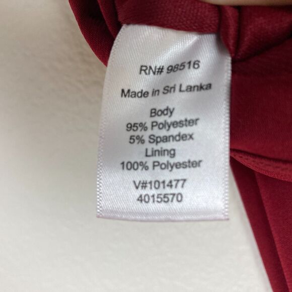 Coldwater Creek Pleated Maxi Dress Size 10 Burgundy Red Stretch Side Zip - Picture 7 of 7